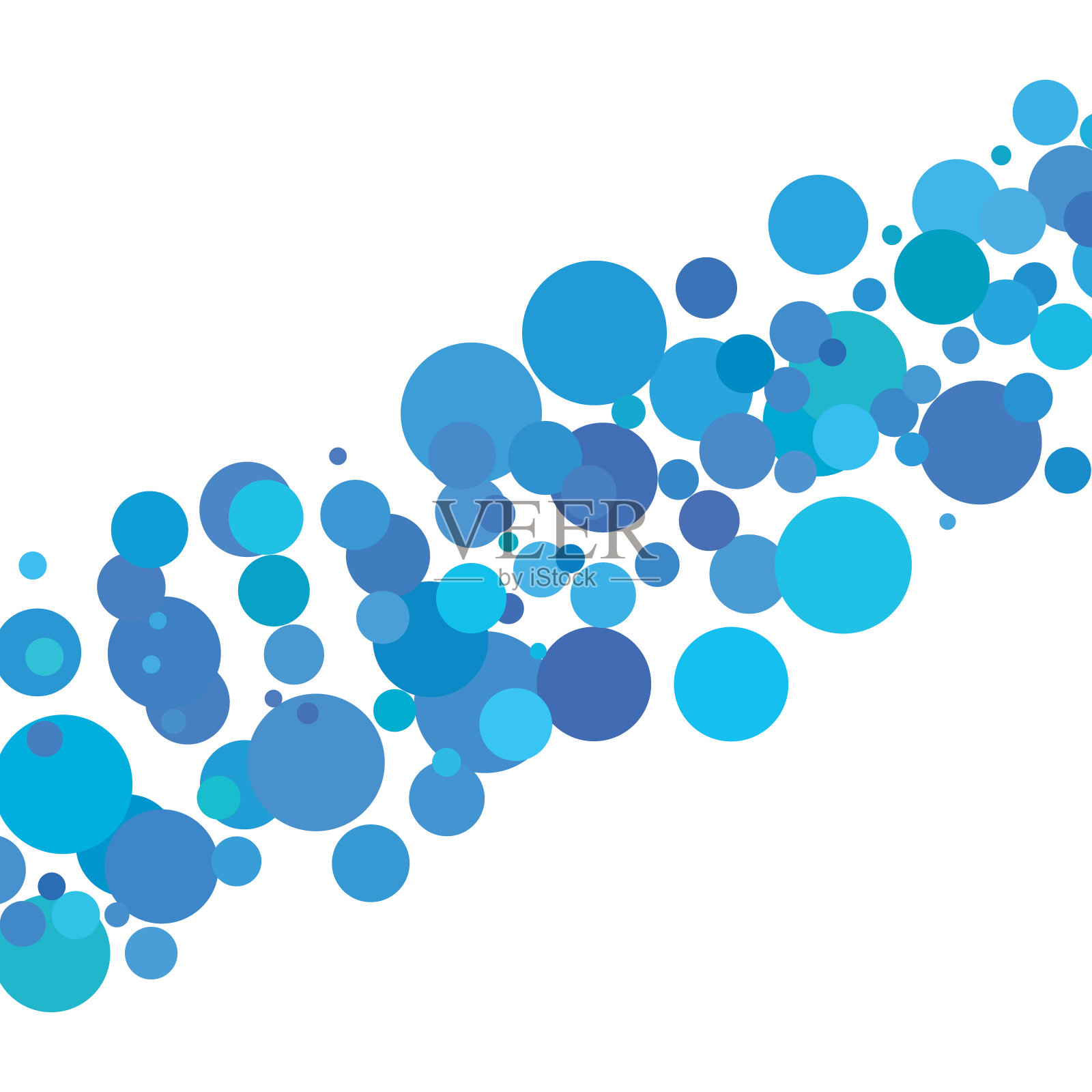 蓝色气泡孤立在白色背景-水,液体插画图片素材