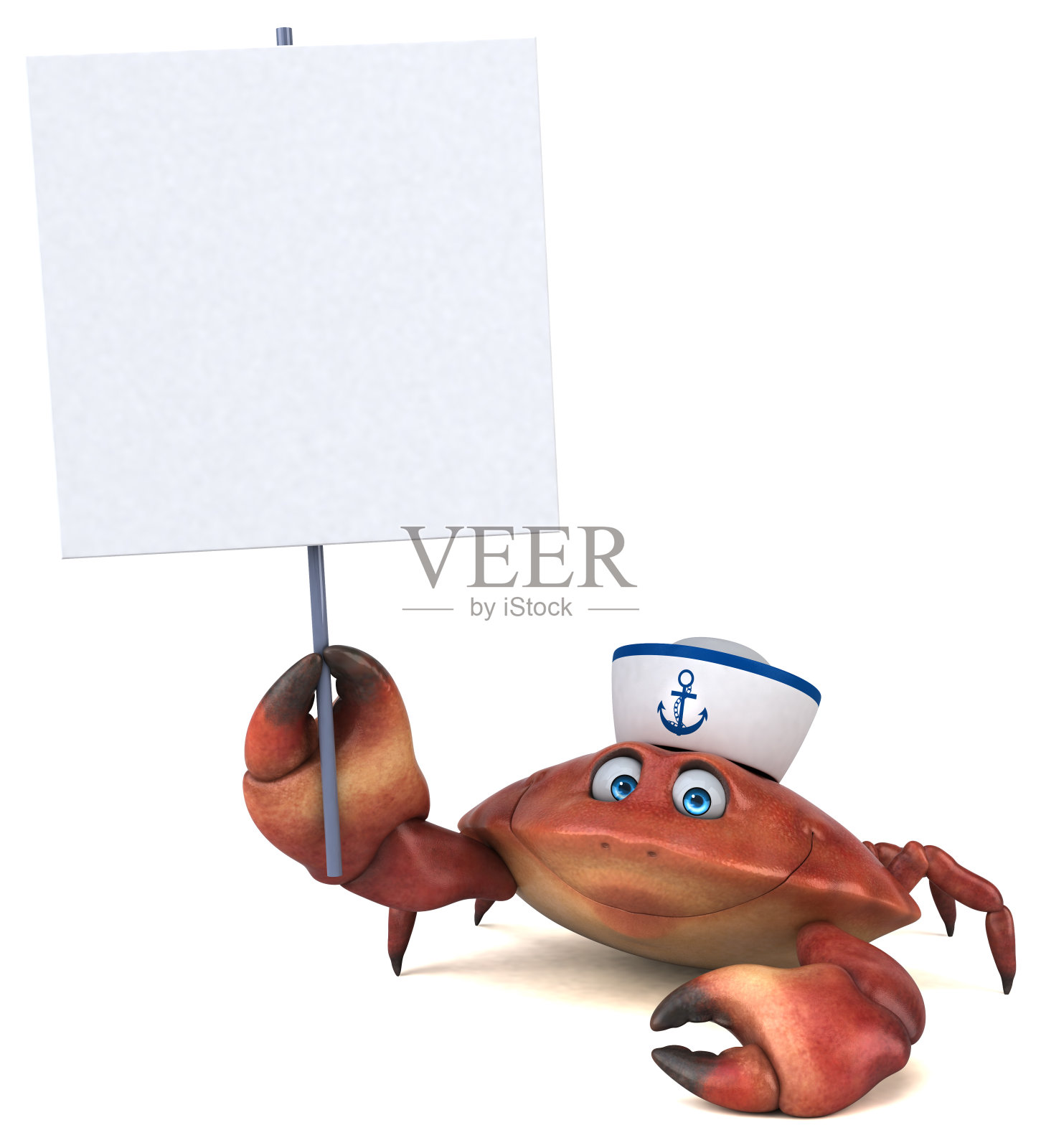 有趣的螃蟹- 3D插图照片摄影图片