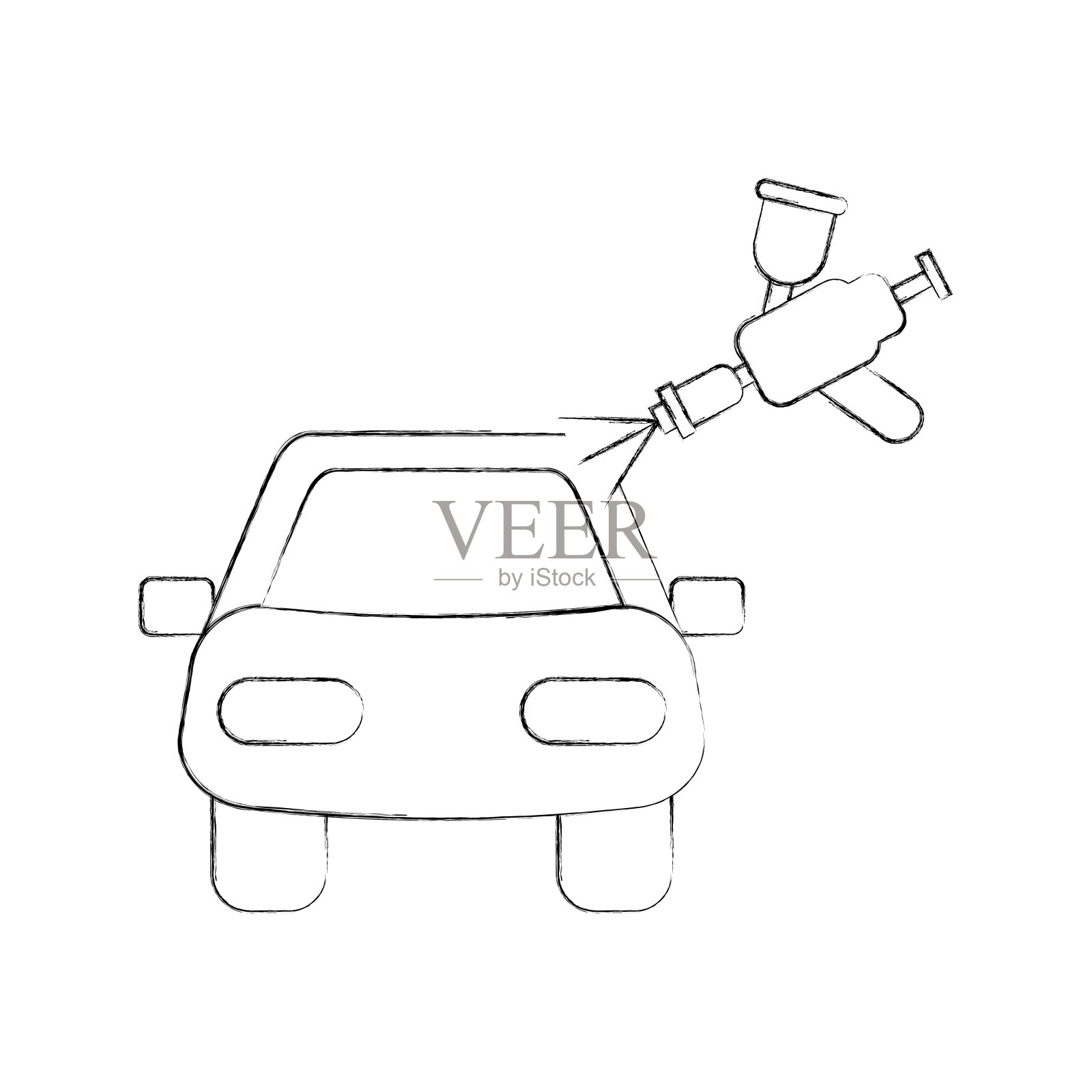 汽车车身喷涂服务设计元素图片