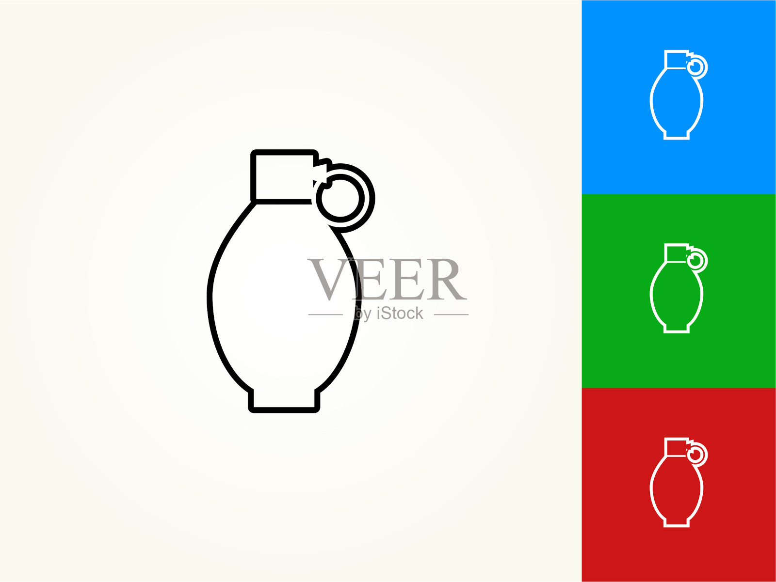 手雷黑色描边线性图标插画图片素材