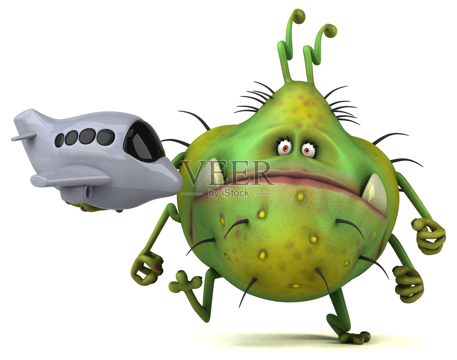 有趣的细菌- 3D插图照片摄影图片