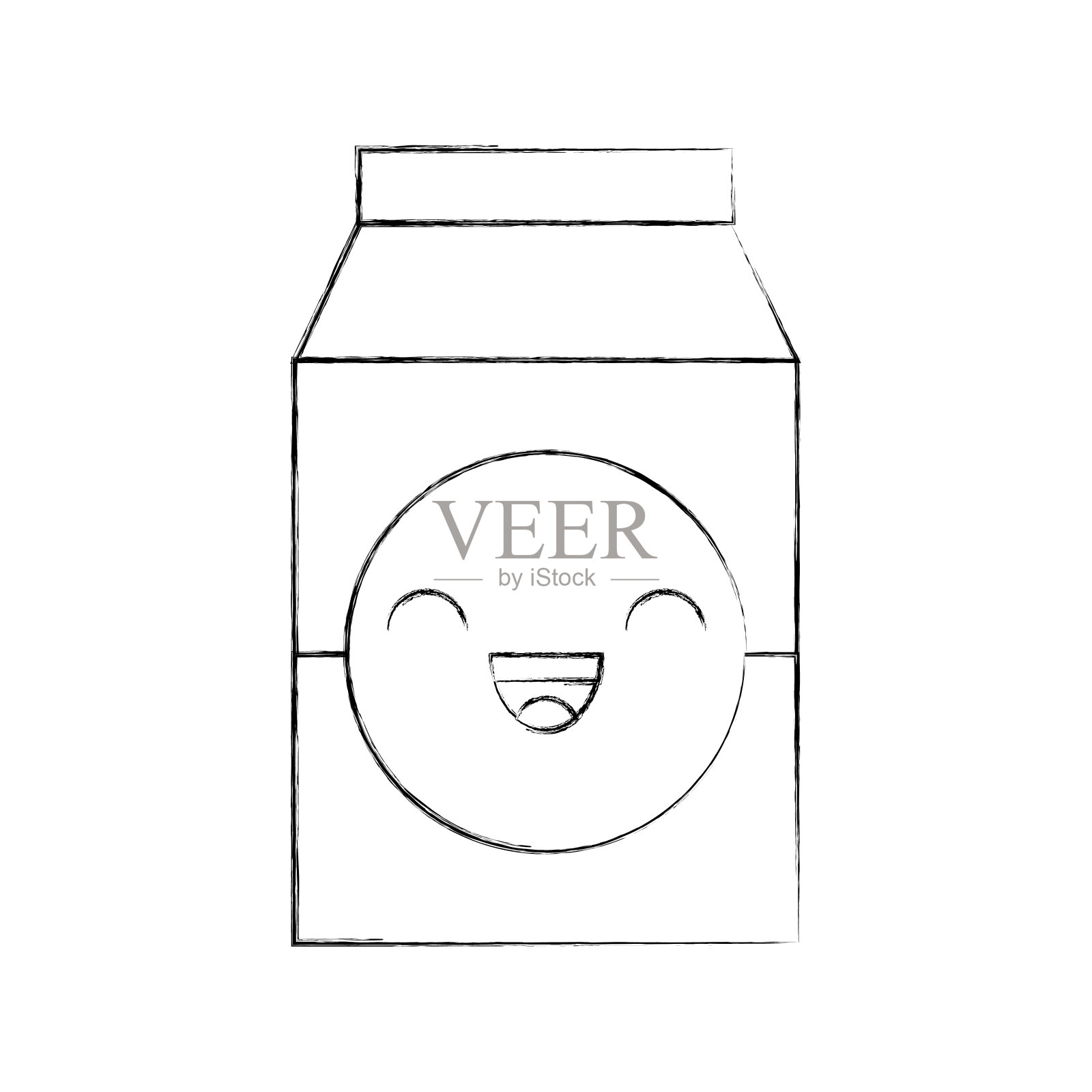 卡哇伊牛奶或果汁盒装饮用设计元素图片