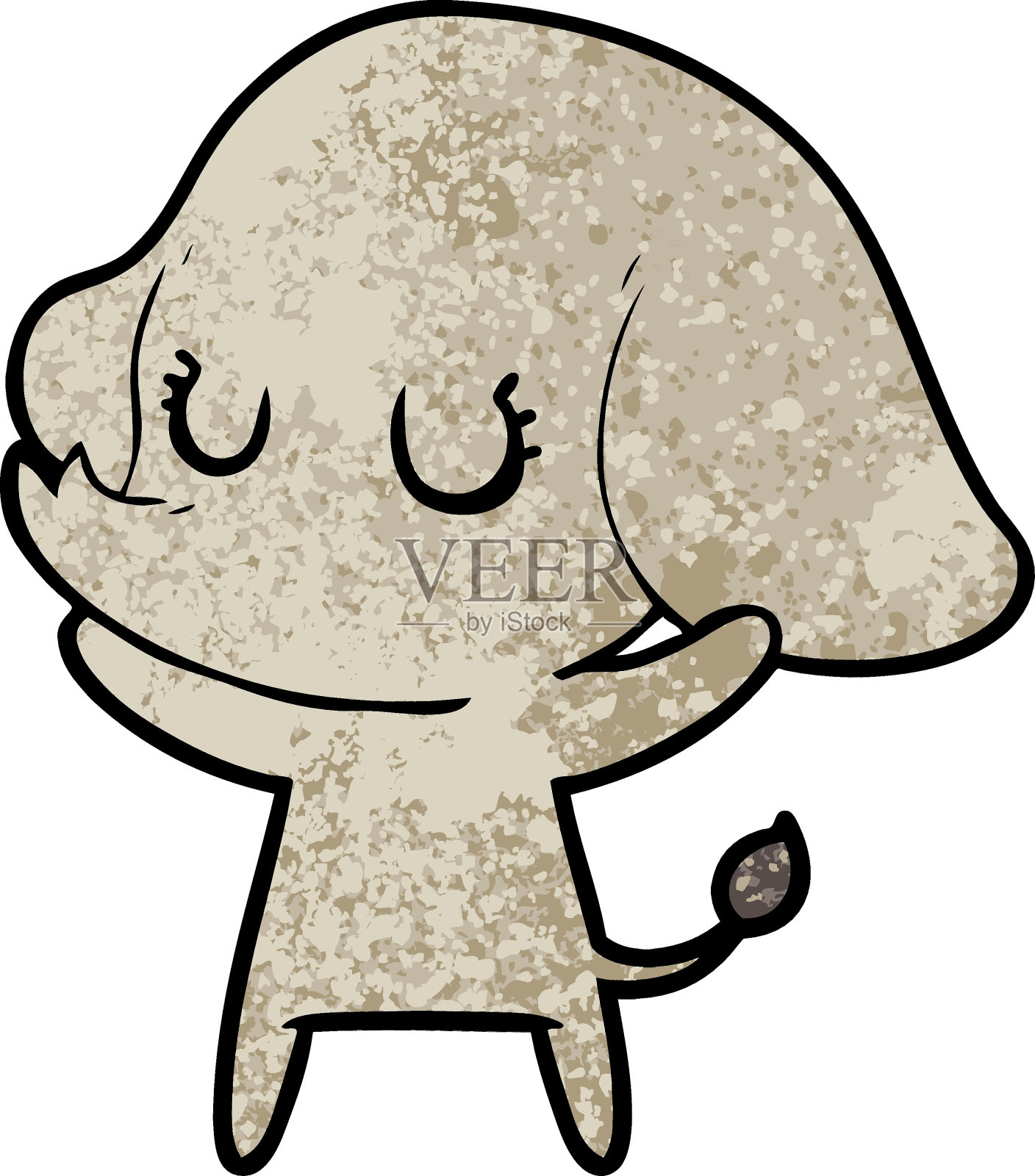 可爱的卡通大象插画图片素材