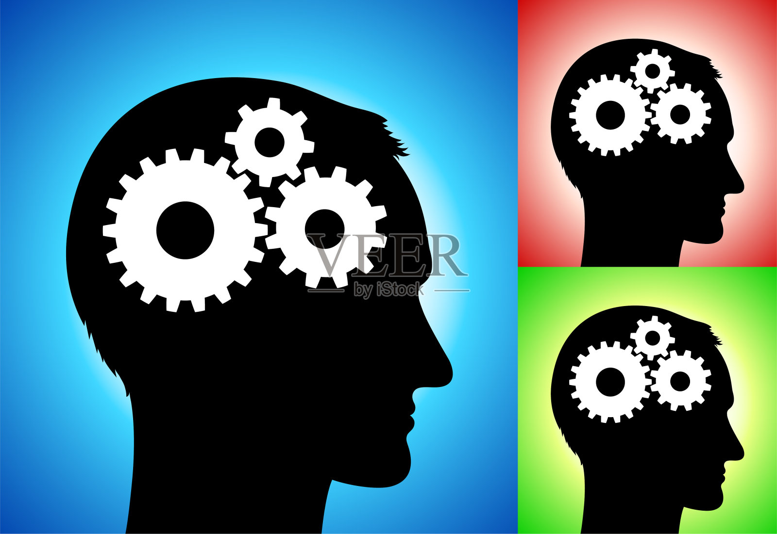 心灵的齿轮插画图片素材