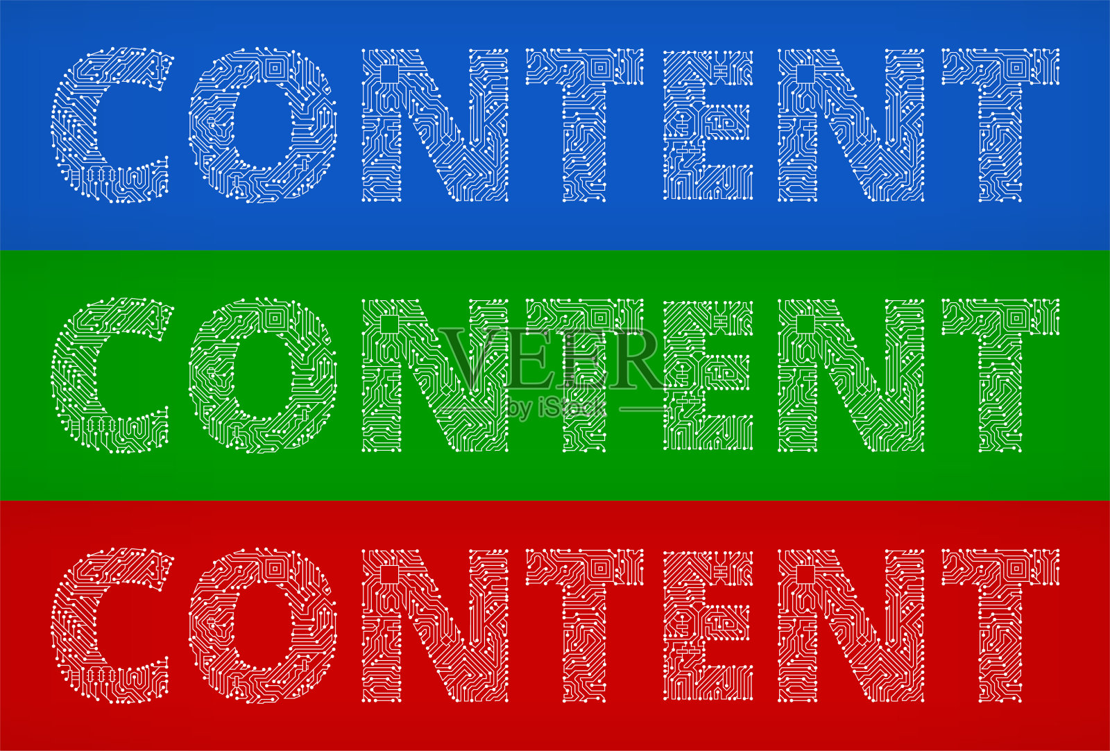 内容电路板颜色向量背景。插画图片素材