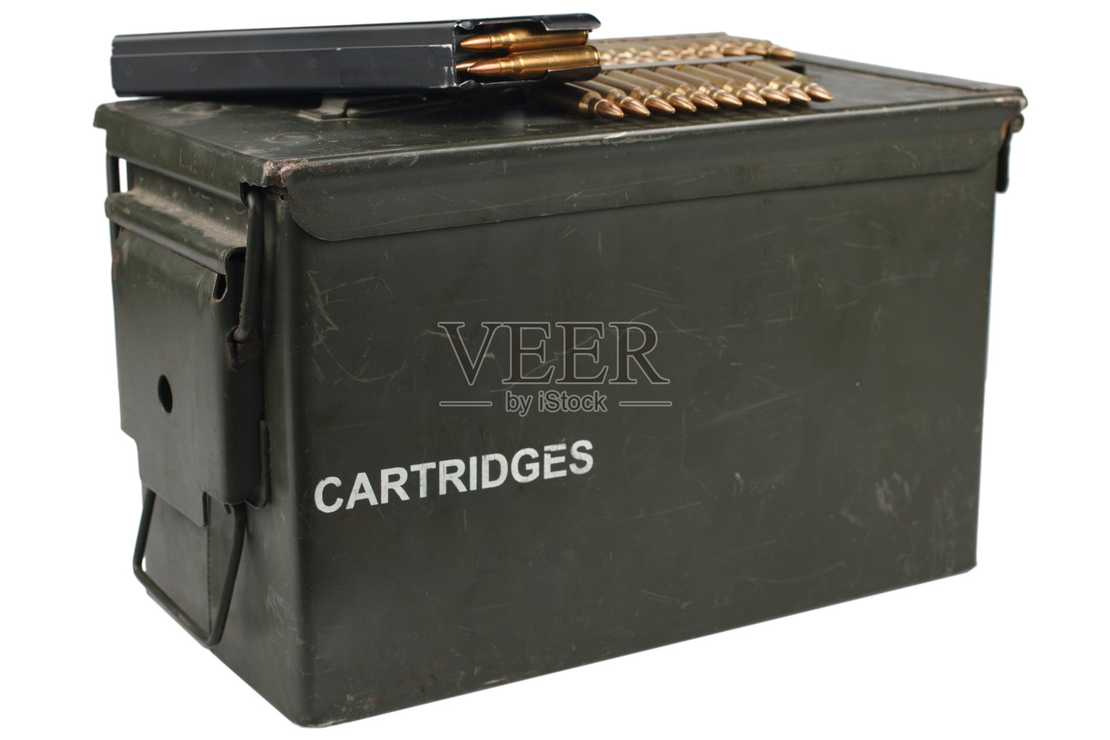 带弹药带的弹药箱照片摄影图片