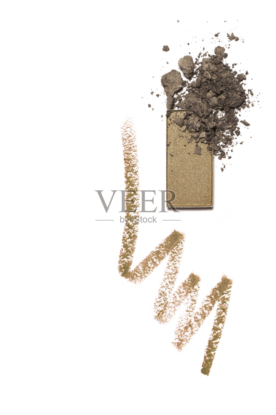 白色背景上的米色眼影照片摄影图片