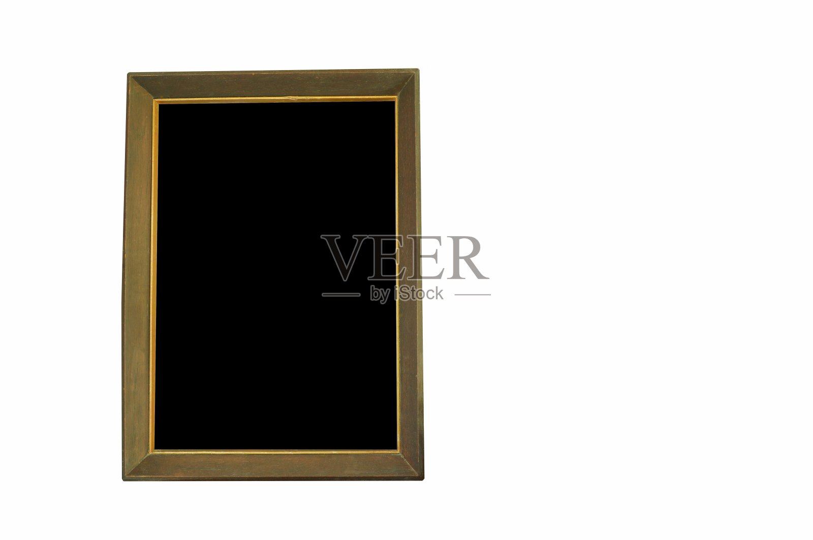 白色背景上的木制画框照片摄影图片