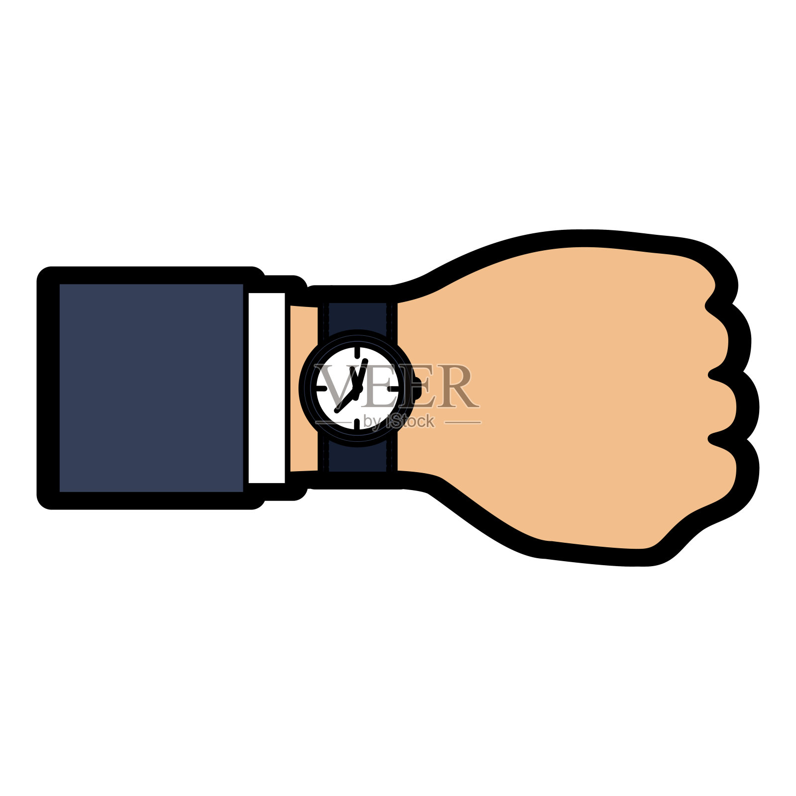 手表与手时间图标图像插画图片素材