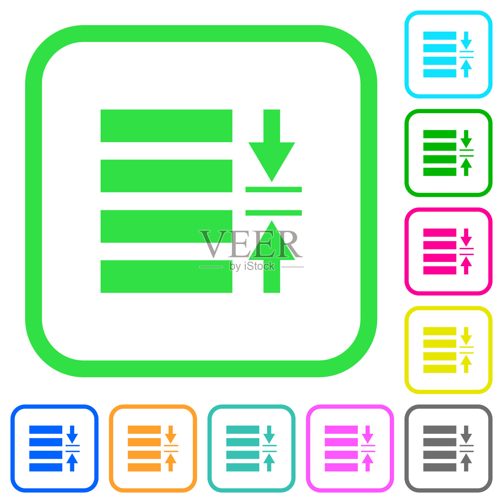 调整线间距,鲜艳的颜色,平面图标图标图标素材
