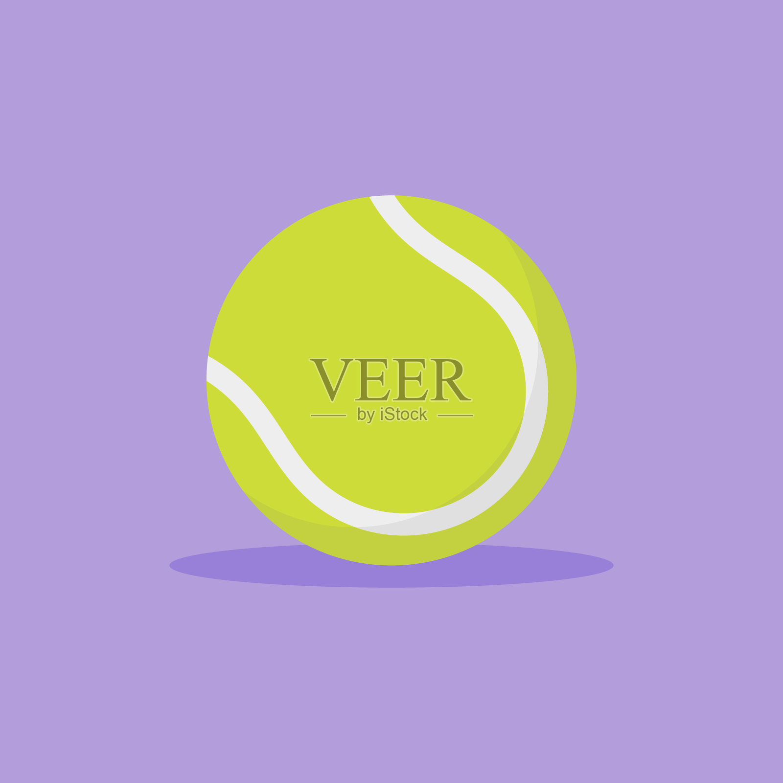 扁平风格的绿色网球设计元素图片