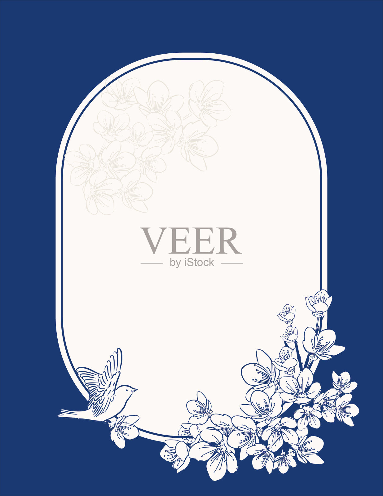 手绘樱花背景插画图片素材