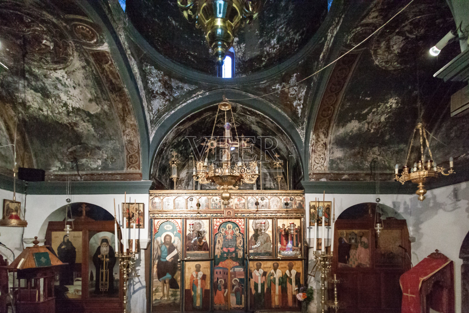 希腊帕洛斯基克拉迪斯群岛纳乌萨村东正教会照片摄影图片