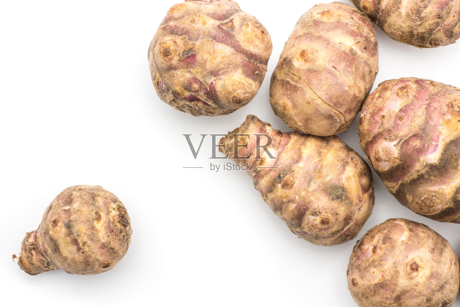 新鲜洋姜,白色背景照片摄影图片