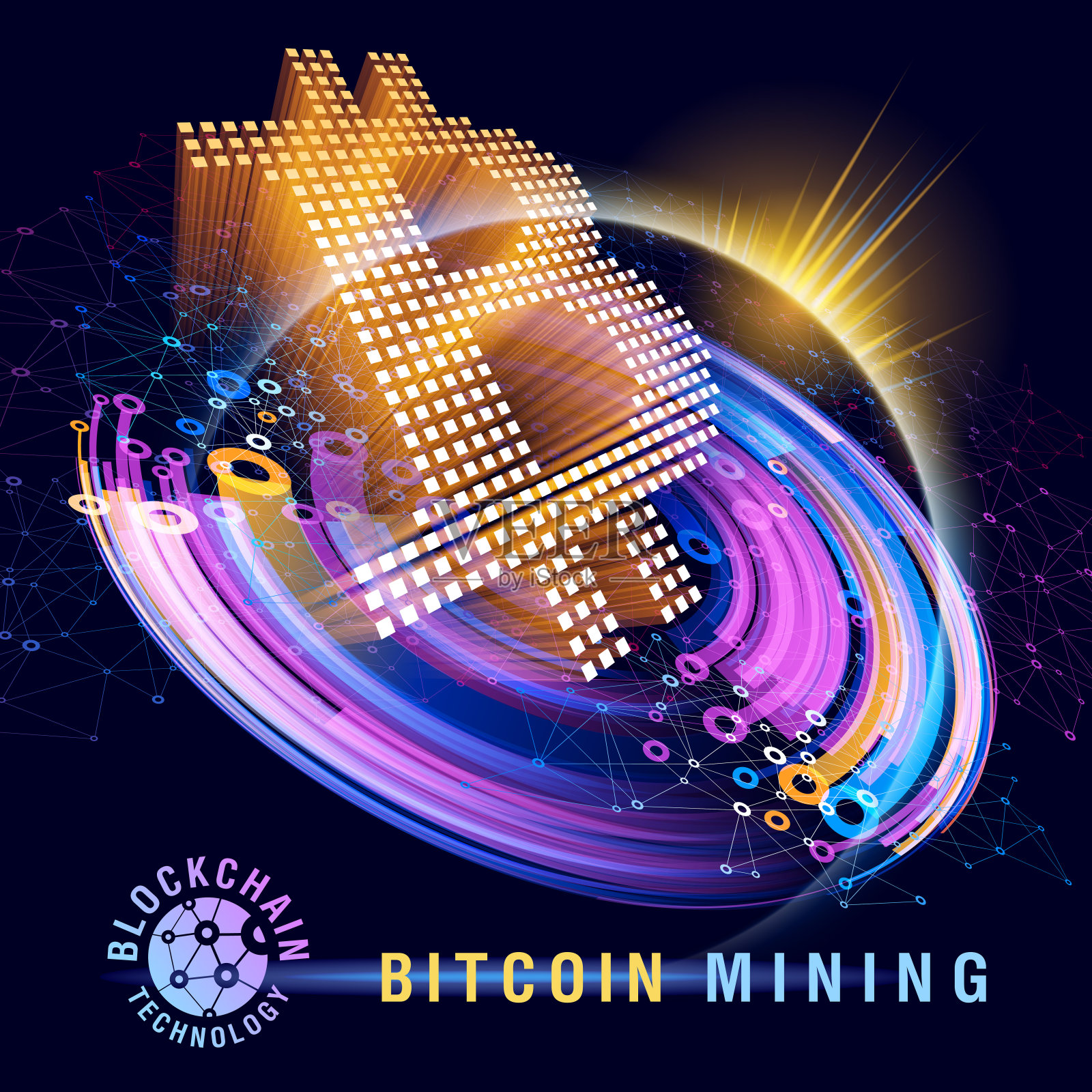 Cryptocurrency比特币插画图片素材