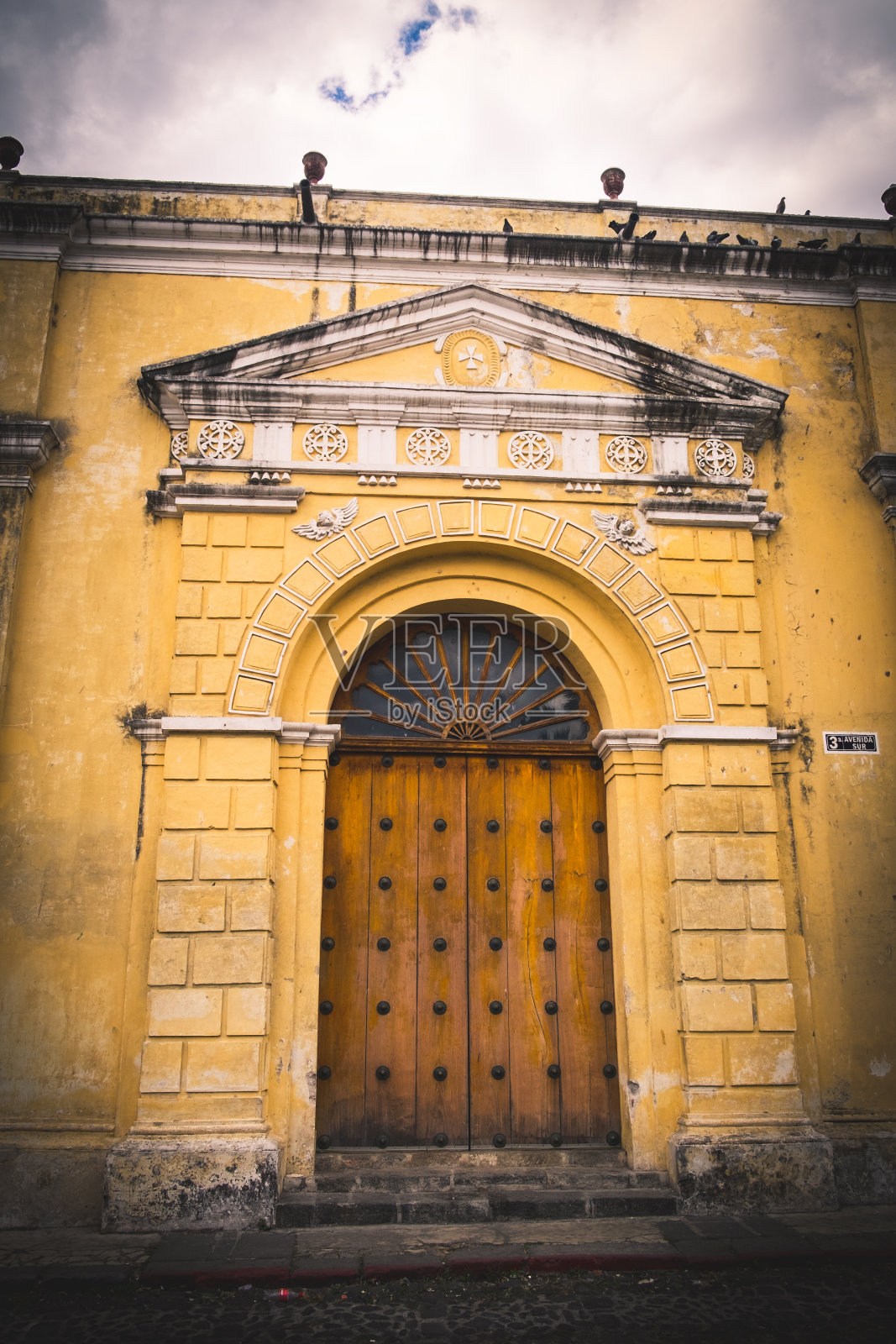 危地马拉安提瓜岛,古老的殖民城镇照片摄影图片