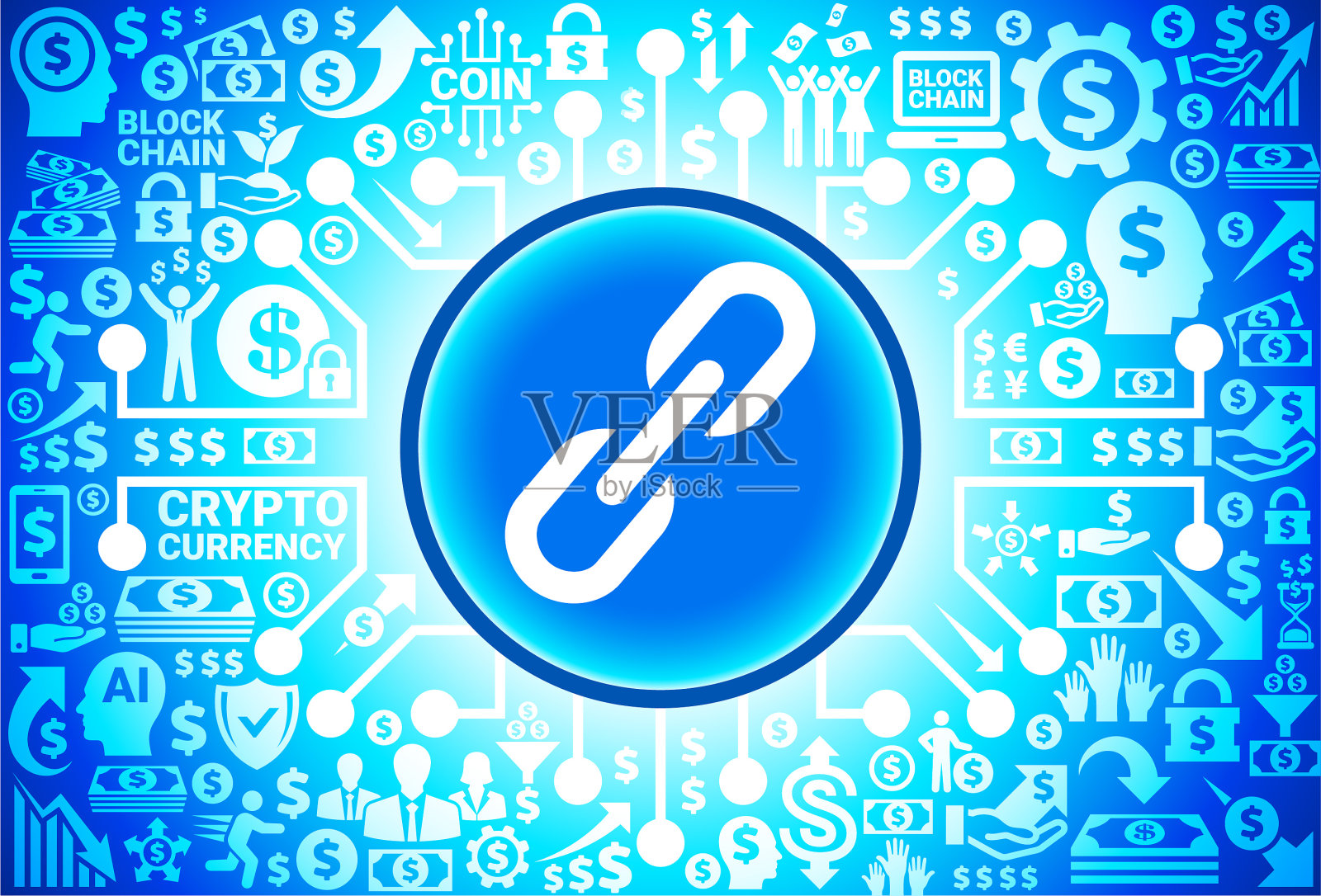 分享货币和加密货币背景图标插画图片素材