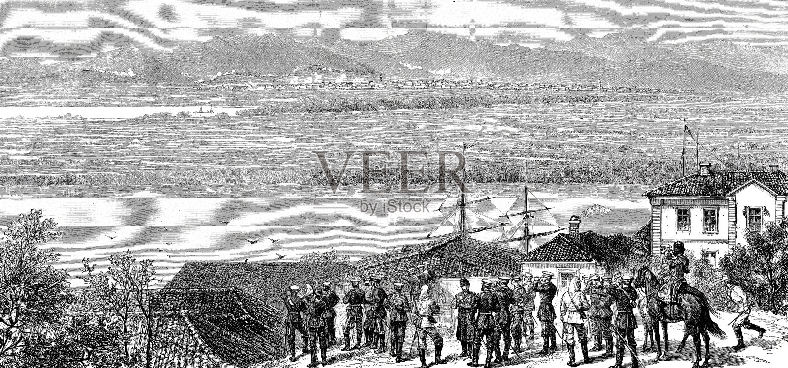 布拉伊拉英国领事馆的人们插画图片素材