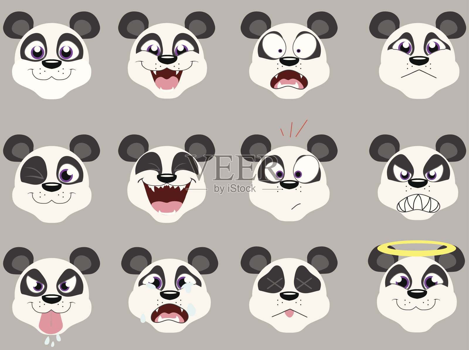 熊猫表情符号插画图片素材