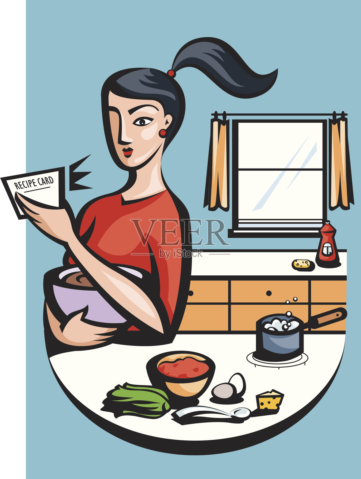根据食谱卡片烹饪插画图片素材