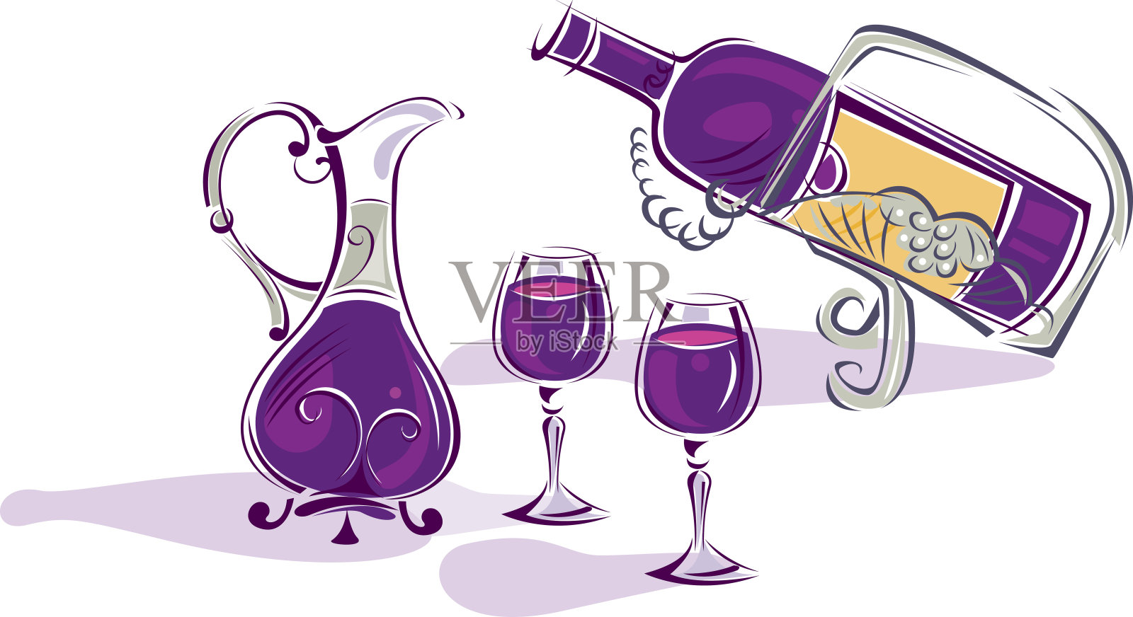 酒和玻璃设计元素图片