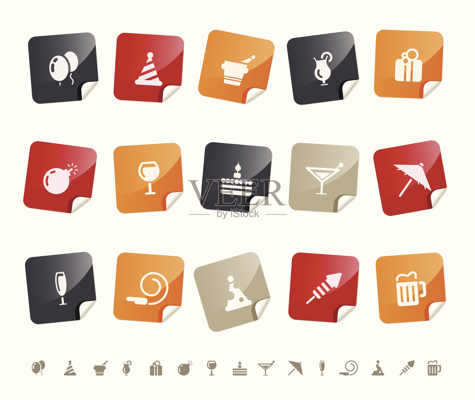 聚会图标Í粘性系列图标素材