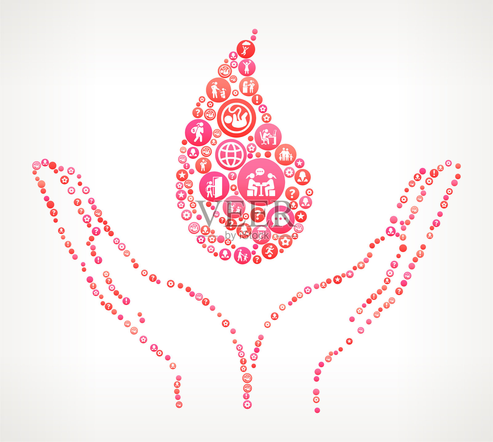 献血妇女女性赋权图标矢量背景插画图片素材