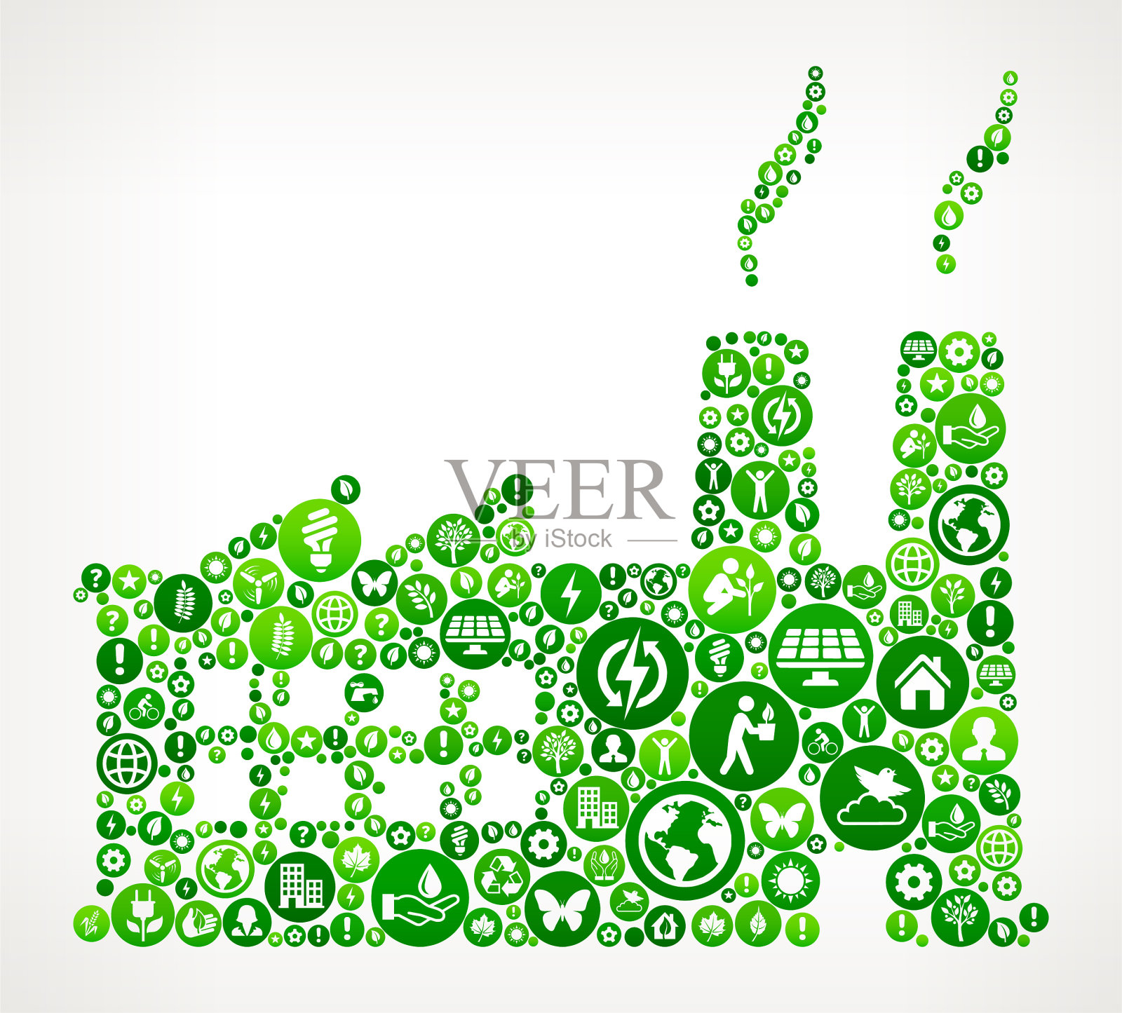 工厂性质和环境保护图标模式插画图片素材