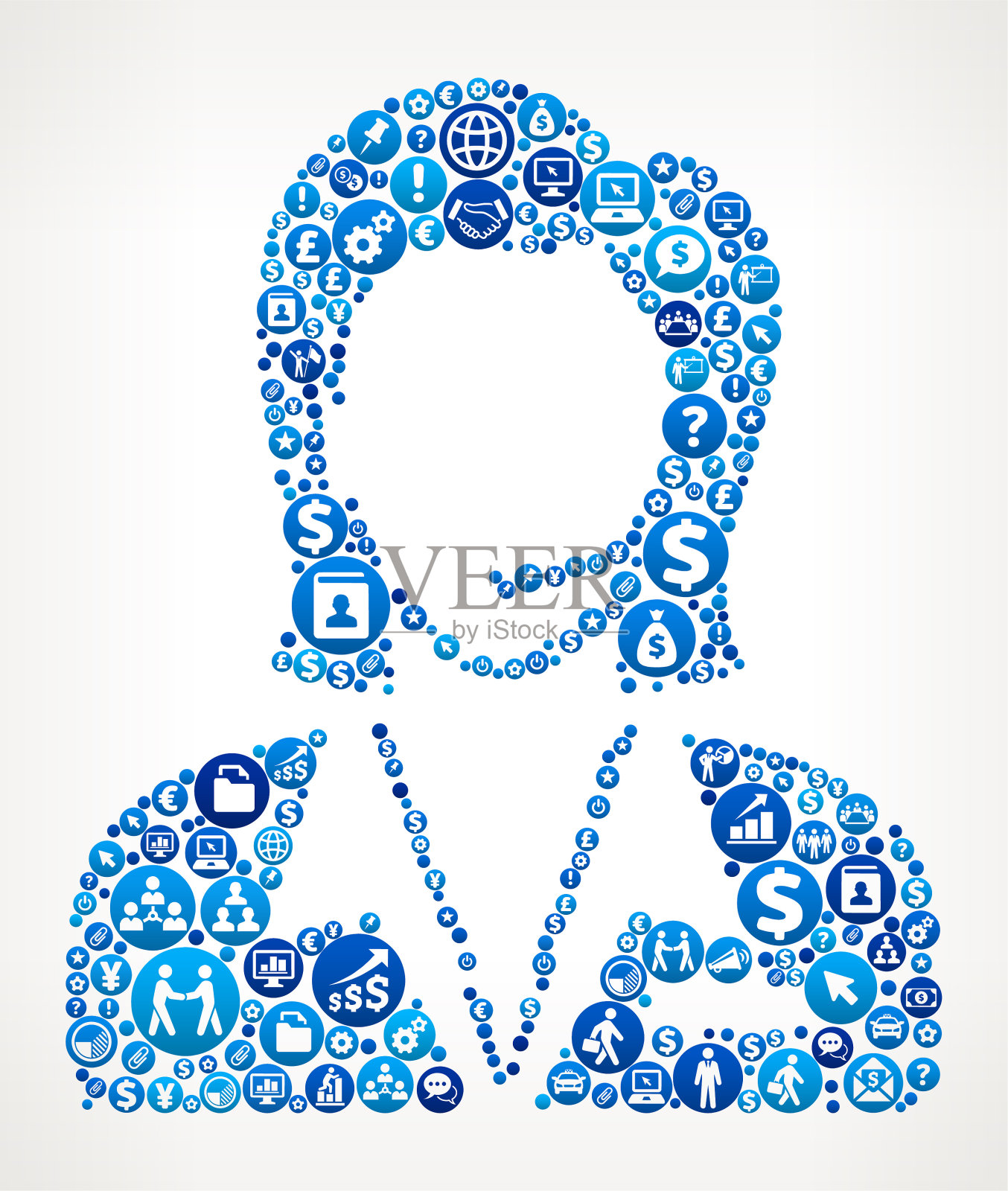 客户服务业务和金融蓝色图标模式插画图片素材