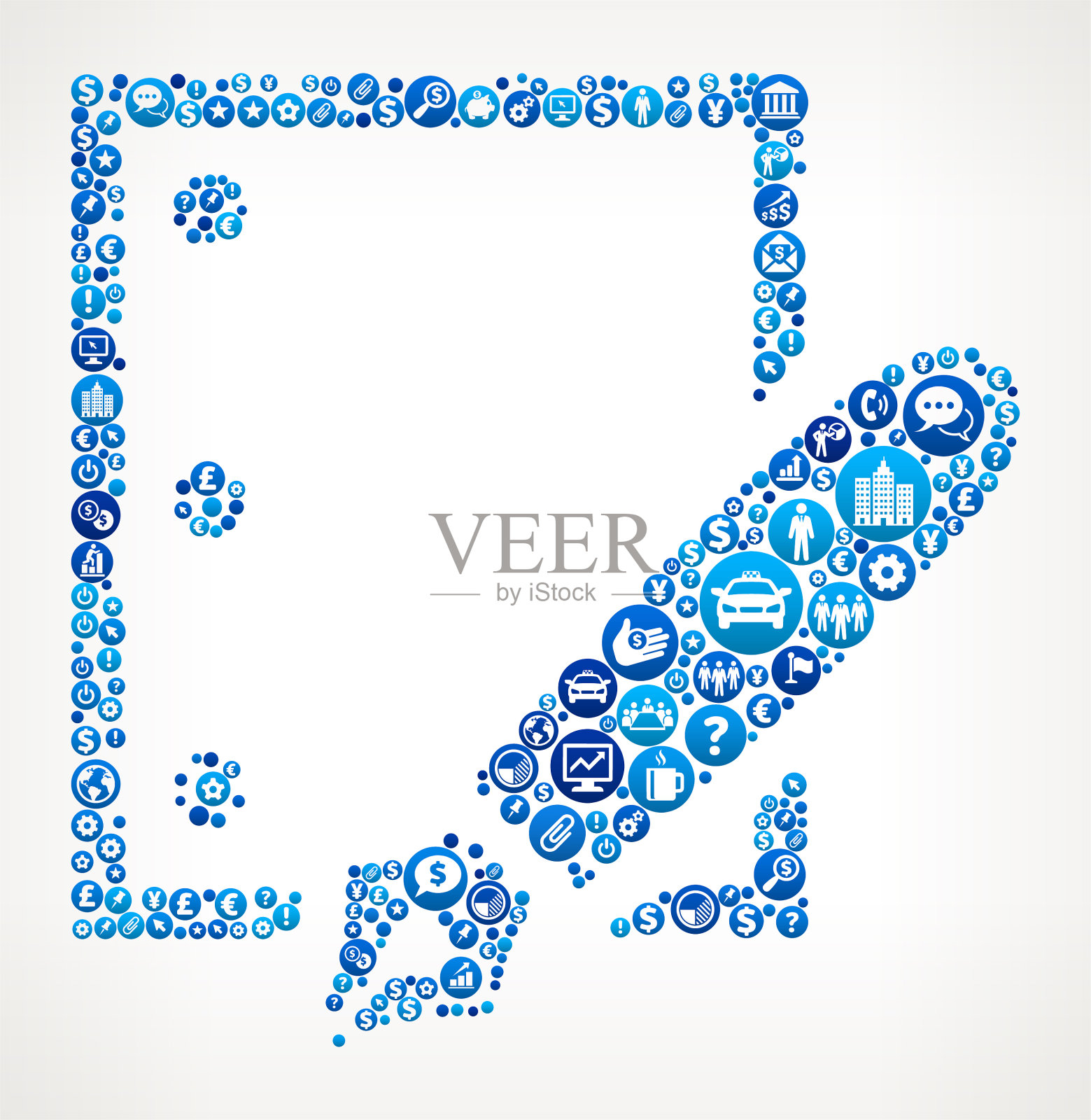 纸和墨水笔商业和金融蓝色图标模式插画图片素材