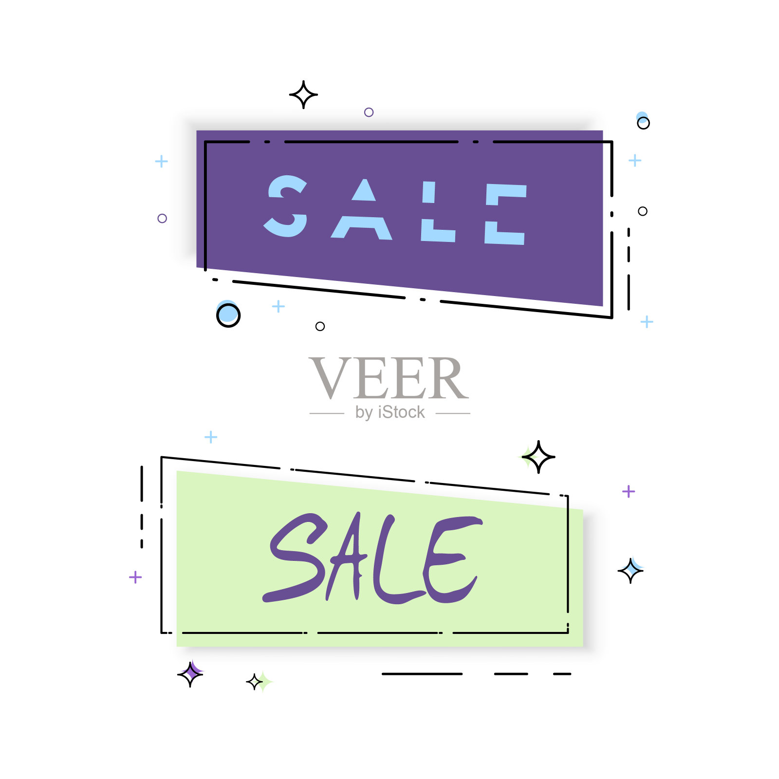 几何横幅上的销售字母。矢量插图。设计元素图片