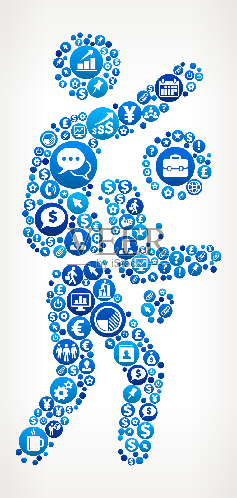 背乘商业和金融蓝色图标模式插画图片素材