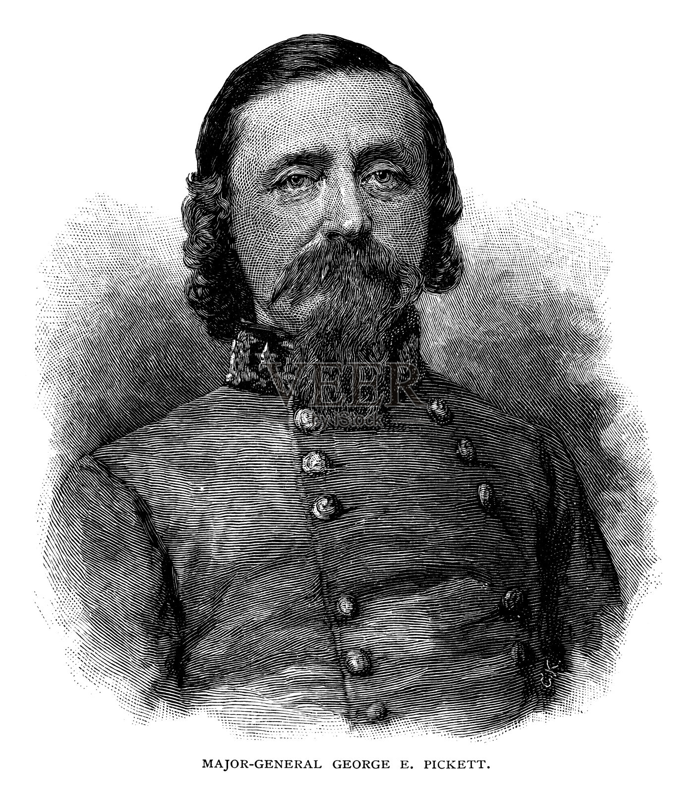 乔治·爱德华·皮克特少将插画图片素材