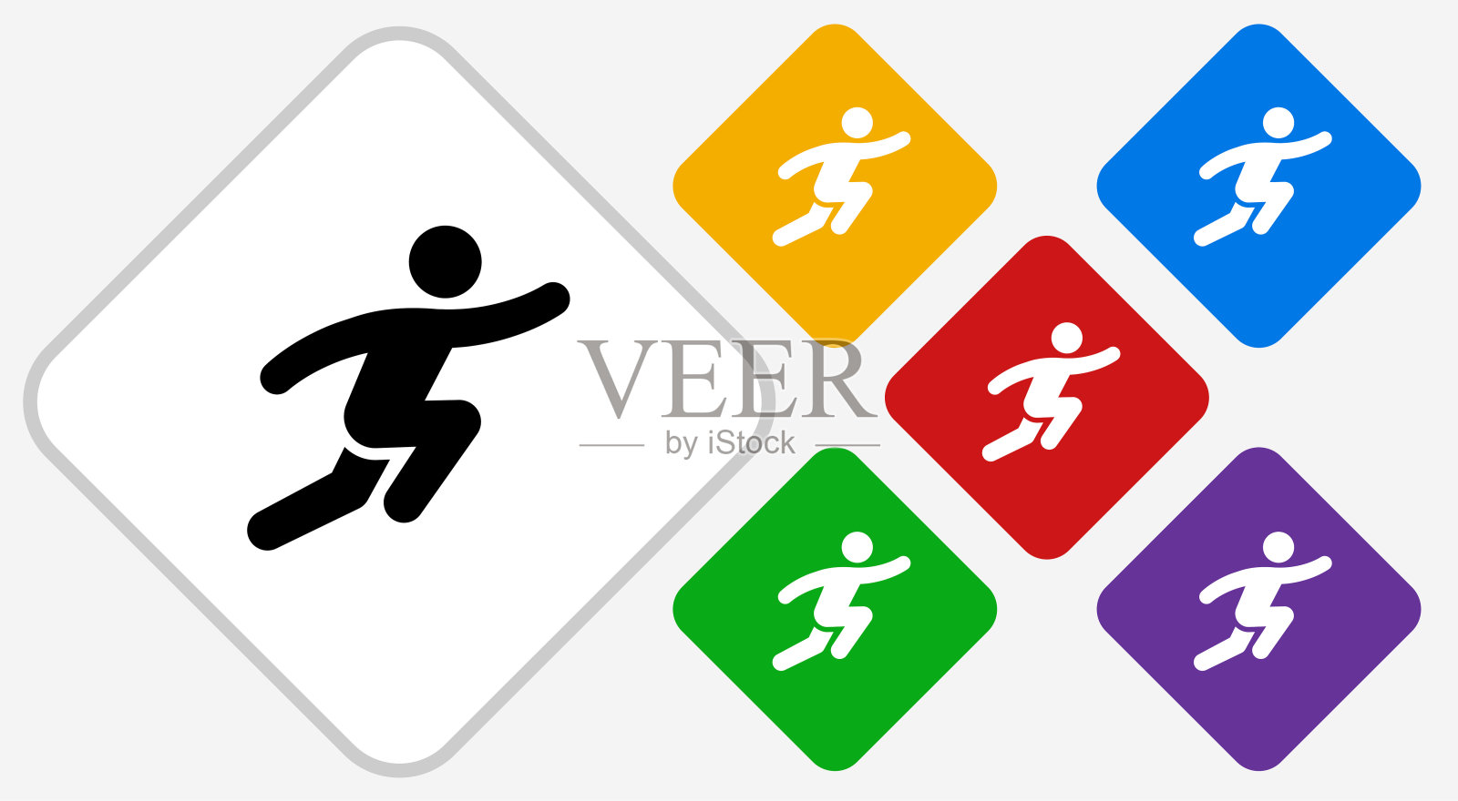 男子跳跃在喜悦图标插画图片素材