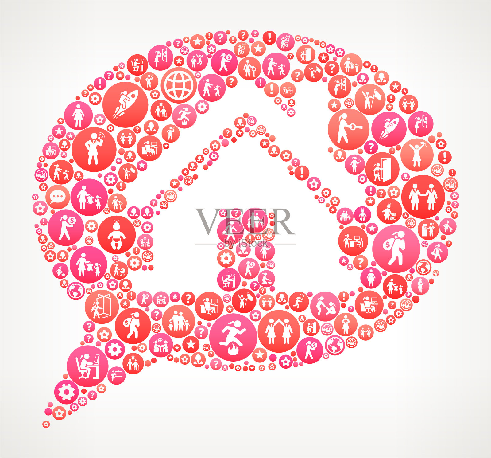 房地产谈话女性女性赋权图标向量背景插画图片素材