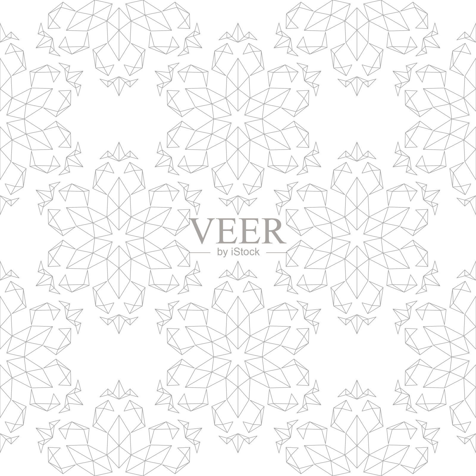 白色和灰色的花无缝图案插画图片素材