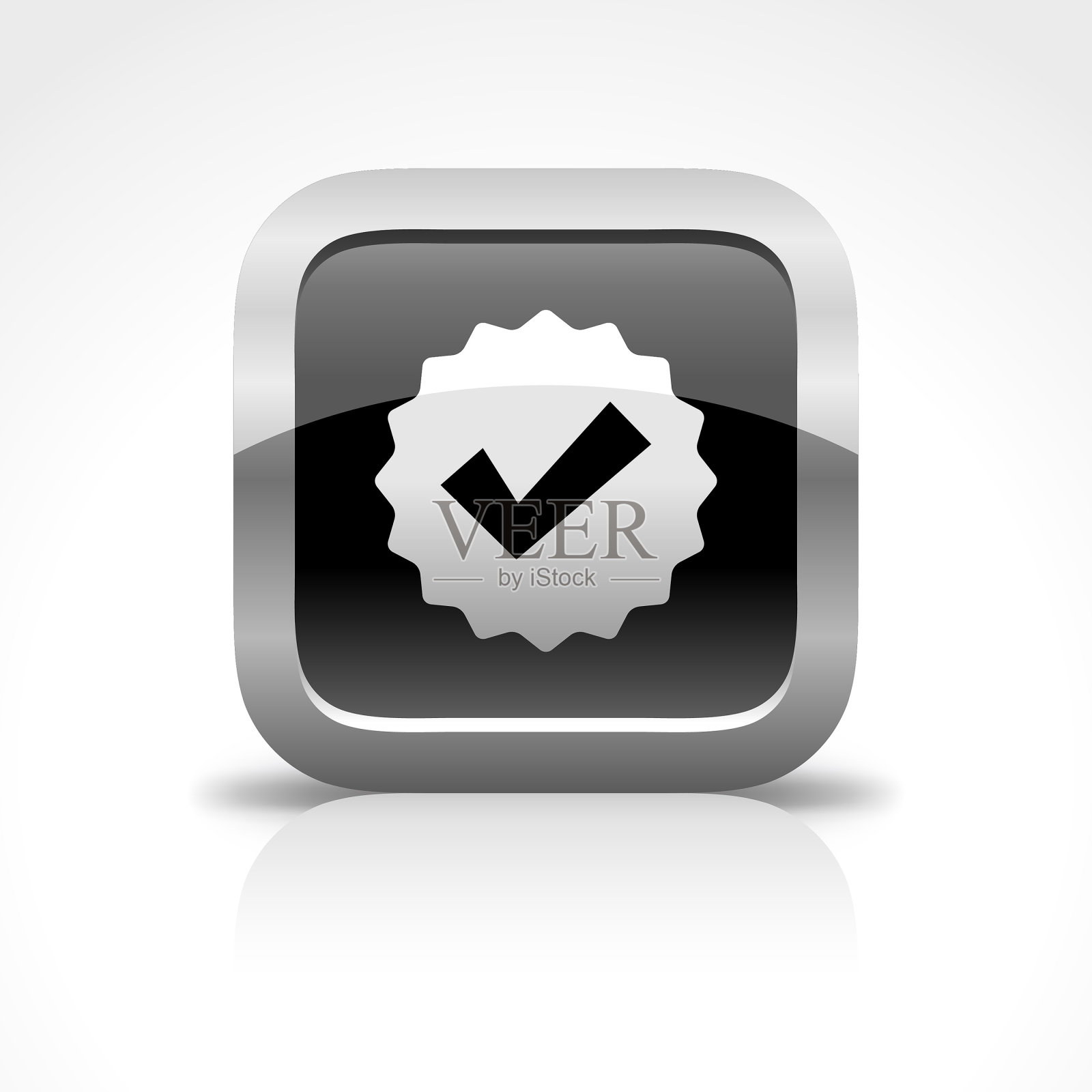 批准徽章光泽按钮图标插画图片素材