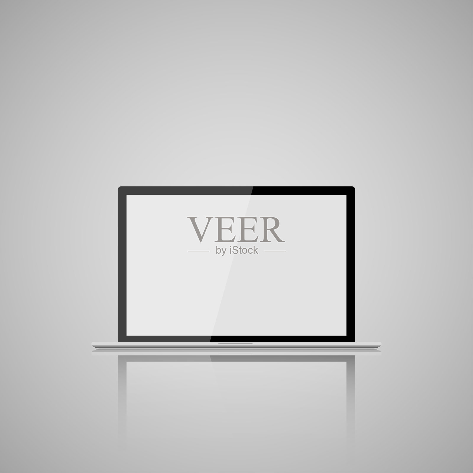 现代空白的笔记本,笔记本上灰色的背景。电子行业。矢量图插画图片素材