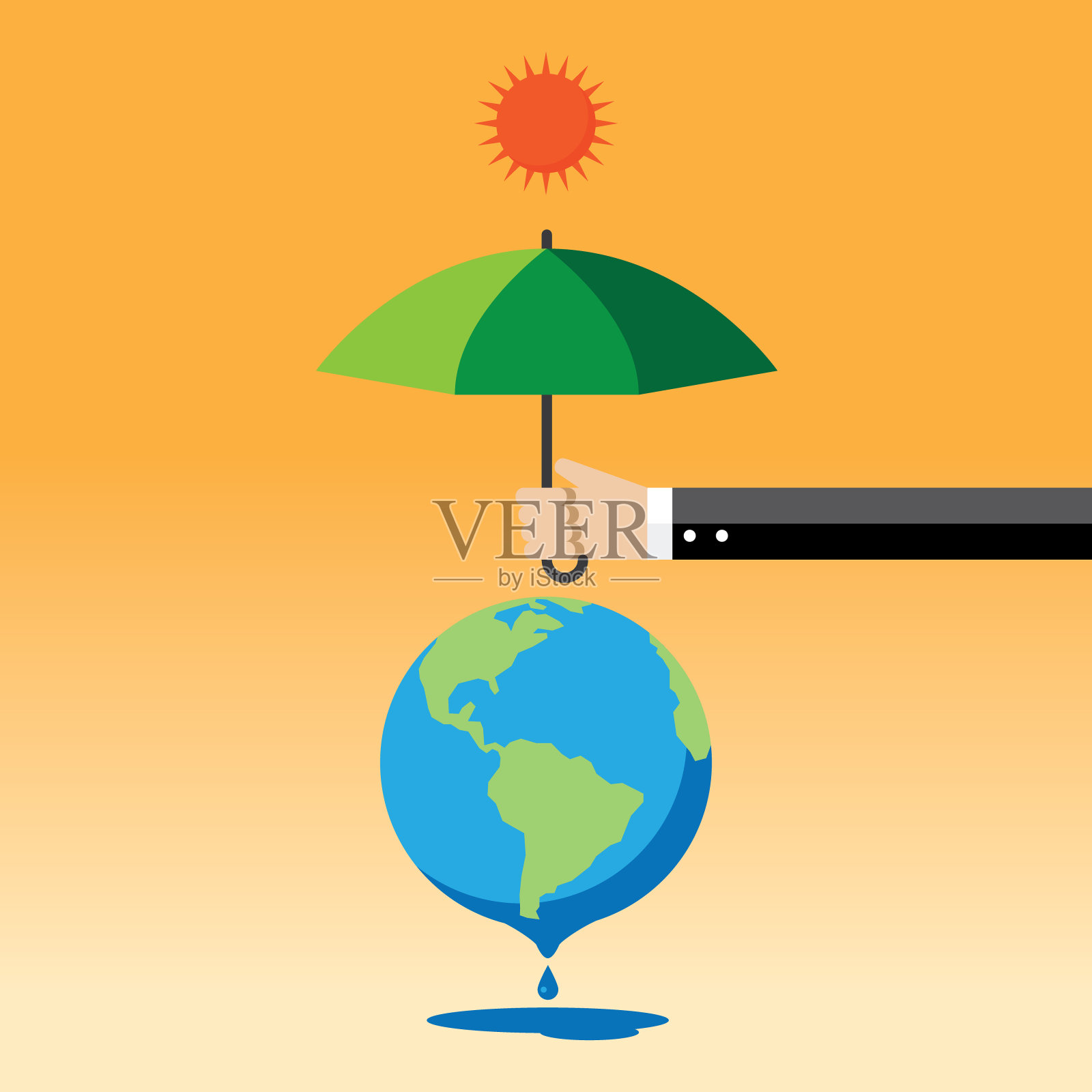 全球变暖,拯救地球插画图片素材