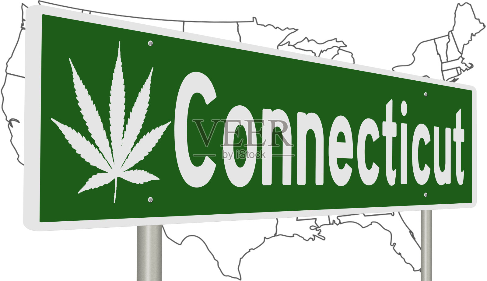 康乃迪克州的高速公路标志照片摄影图片