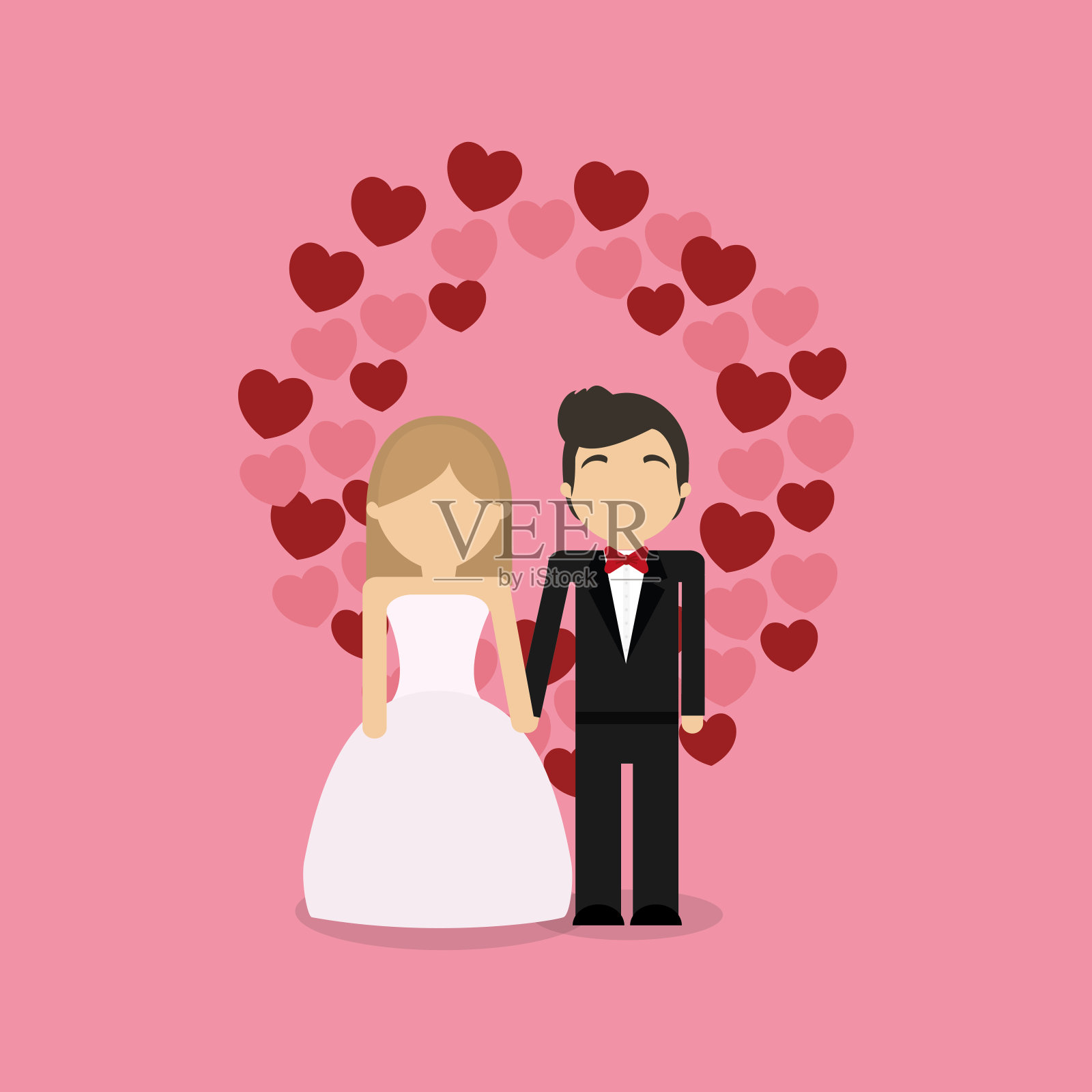 婚礼的夫妇设计插画图片素材