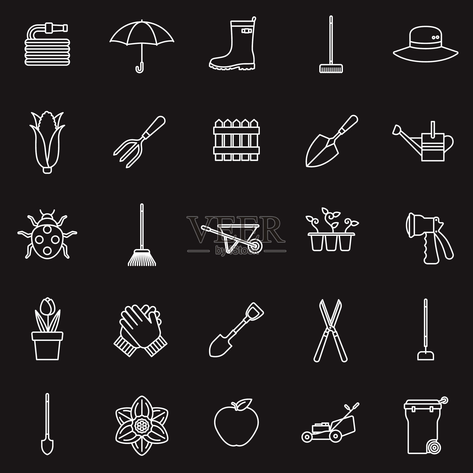 园艺细线图标设置图标素材