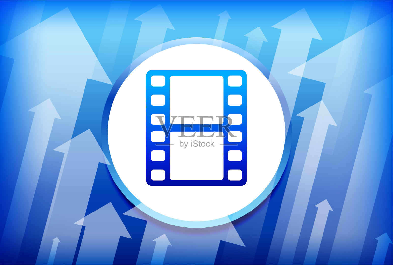 电影滚动蓝色箭头背景插画图片素材