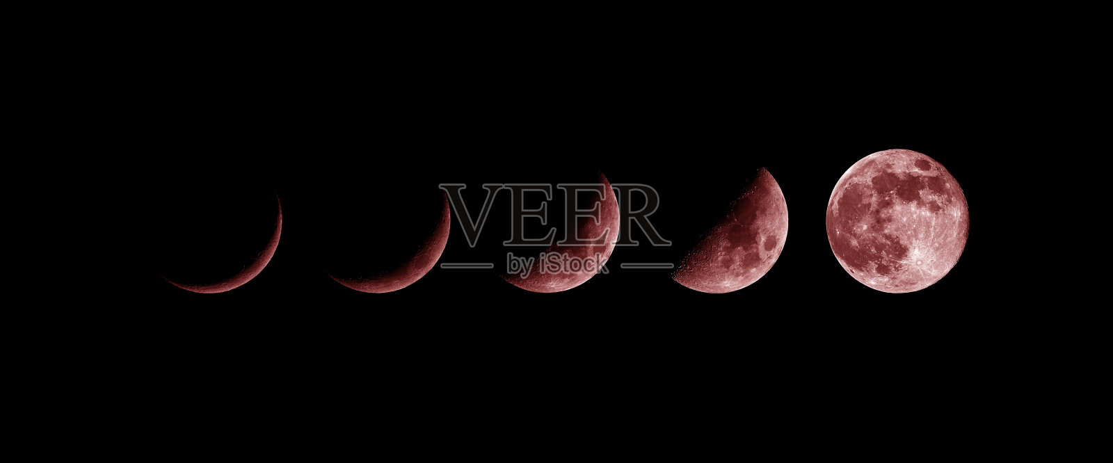 月球阶段。新月,血月照片摄影图片