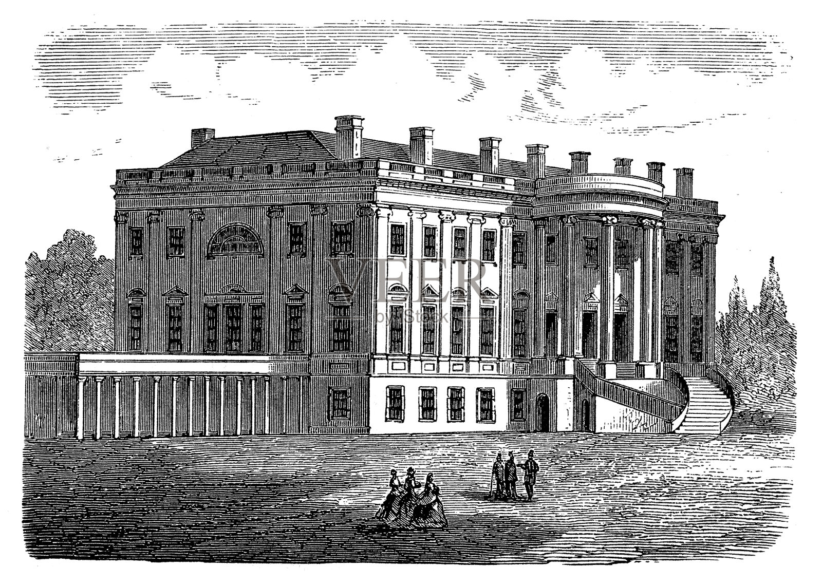 美国华盛顿白宫插画图片素材