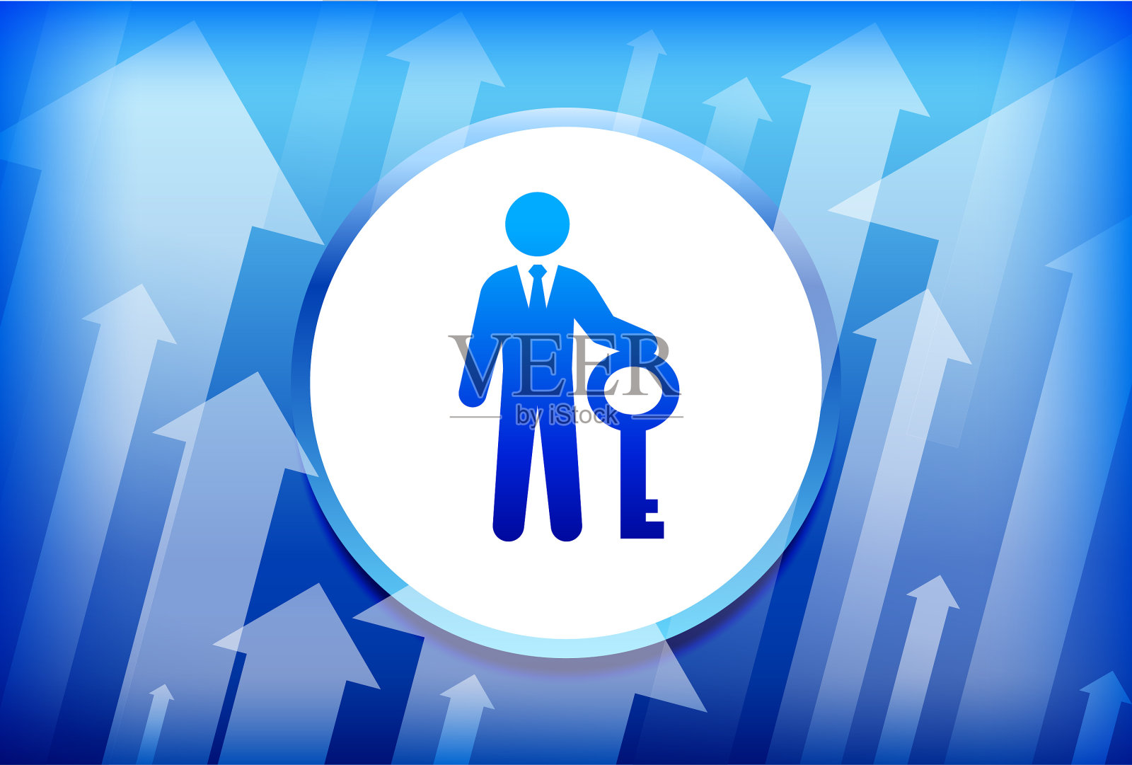 回答键蓝色箭头背景插画图片素材