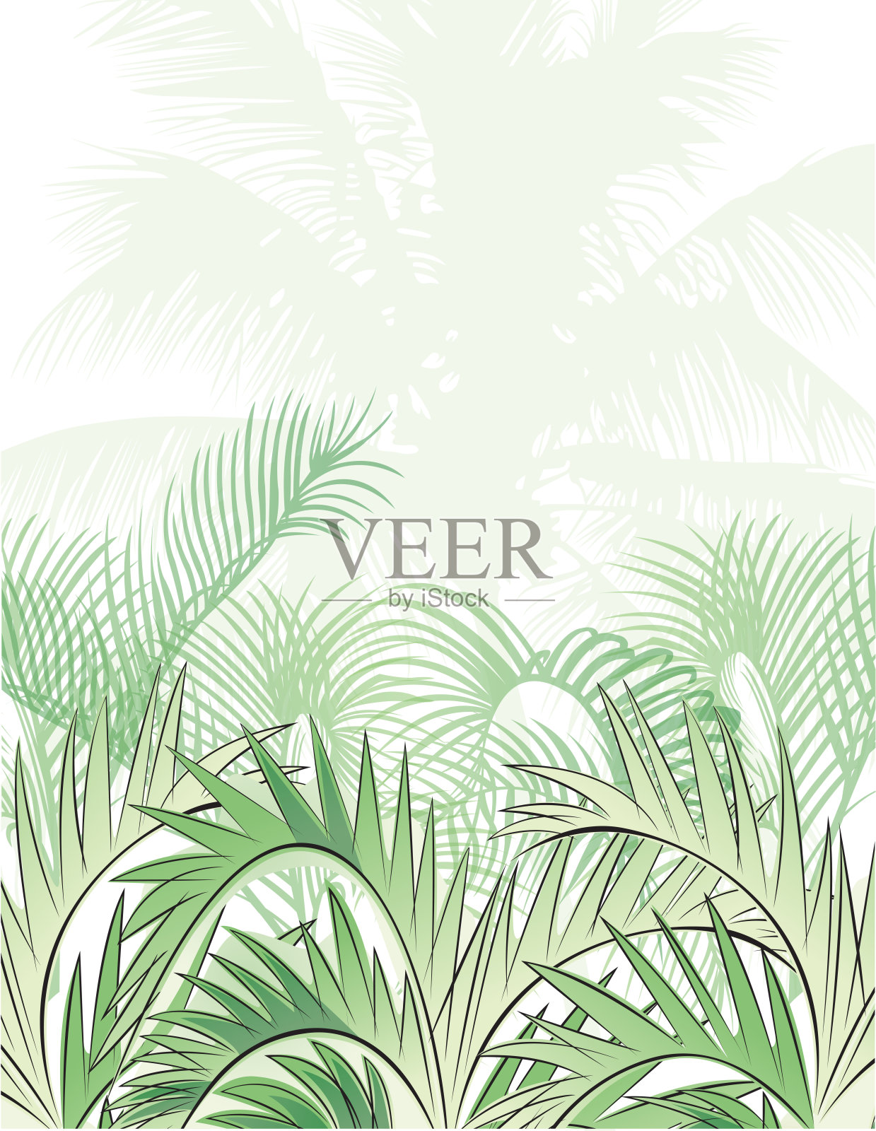 热带设计模板与文本复制空间-自然花/叶无缝模式的背景插画图片素材