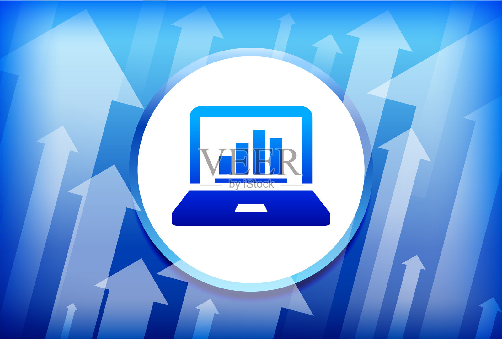 计算机图表蓝色箭头背景插画图片素材