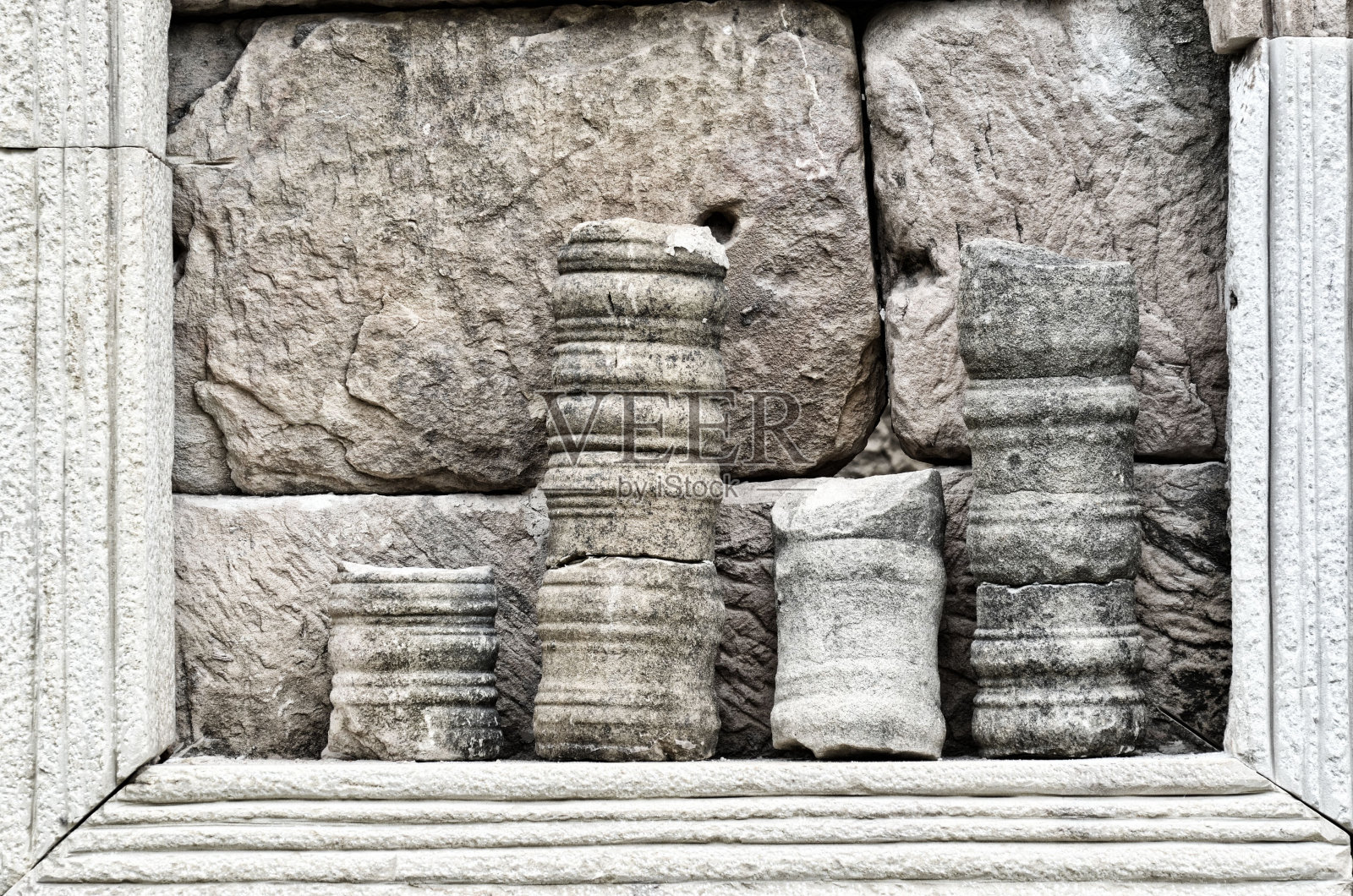 泰国古老的石头城堡的一部分照片摄影图片