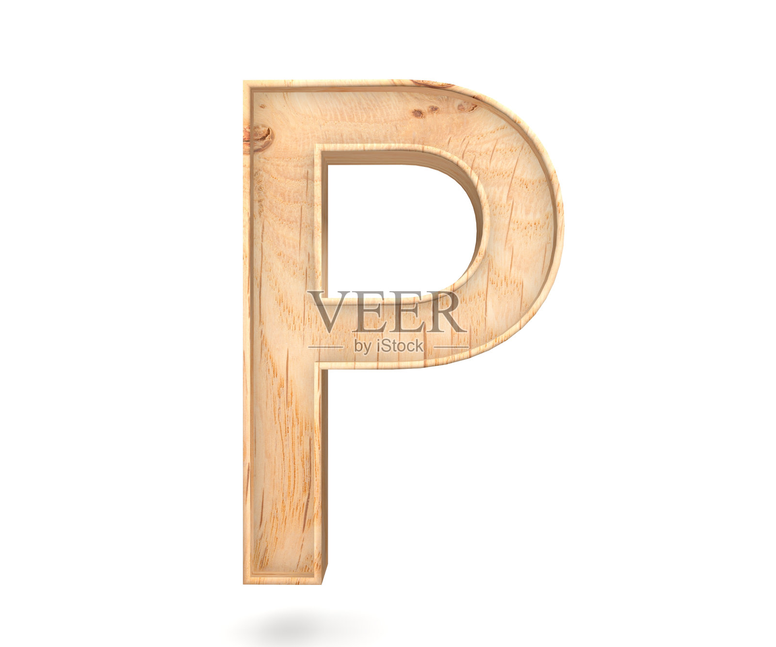 3D装饰木制字母,大写字母P照片摄影图片
